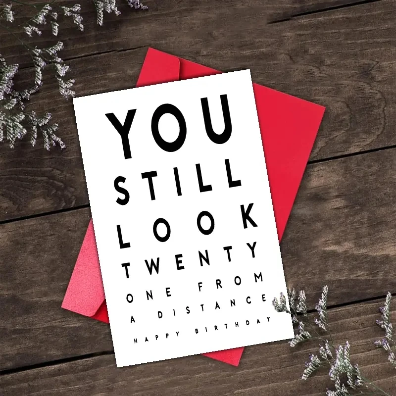1 birthday card with funny text, a unique gift suitable for family, friends, colleagues and besties.