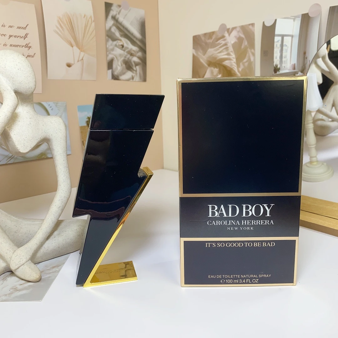 عطر رجالي فاخر من CH Bad Boy Designer Spray Eau De Parfum Le Parfum، إصدار Lightning، عطر يدوم طويلاً للرجال