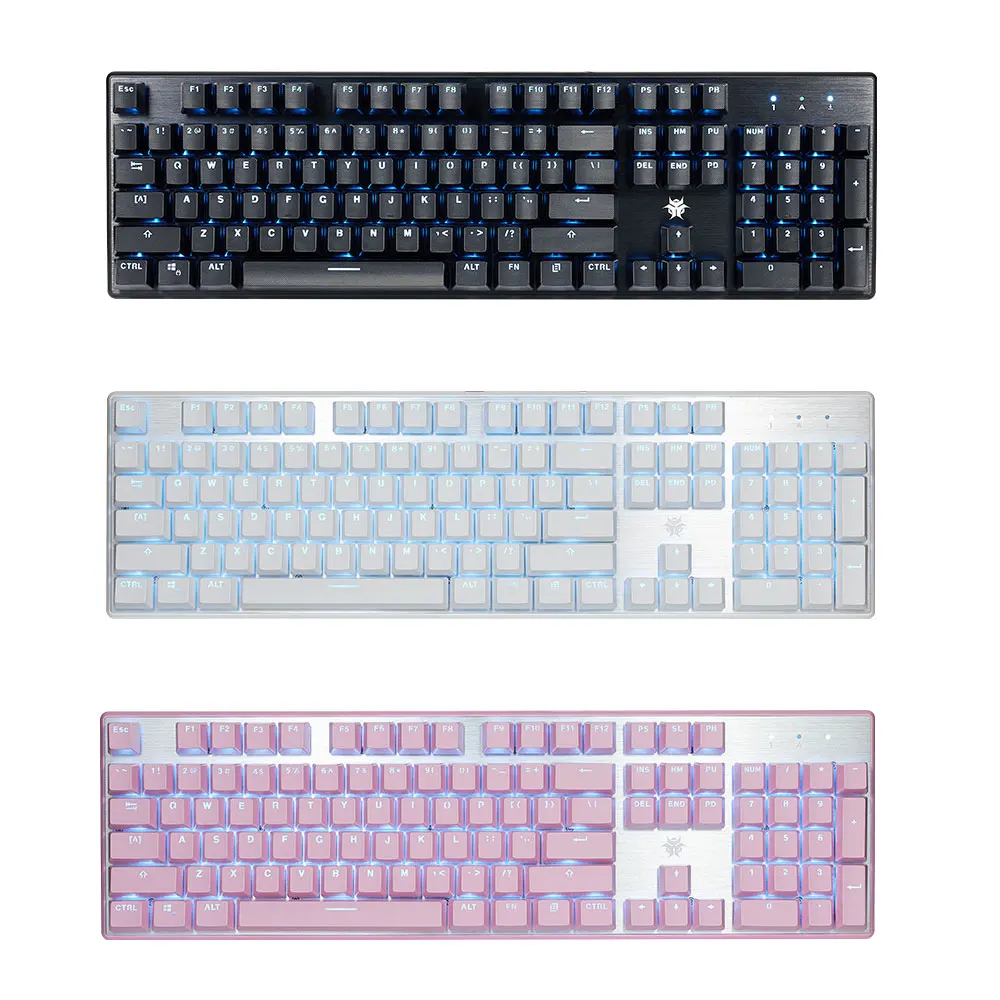 HEXGEARS G706W Tastiera meccanica Kailh Box Switch Retroilluminato blu 104 tasti Copritasti ABS Tipo-c Tastiera da gioco cablata/2.4G wireless