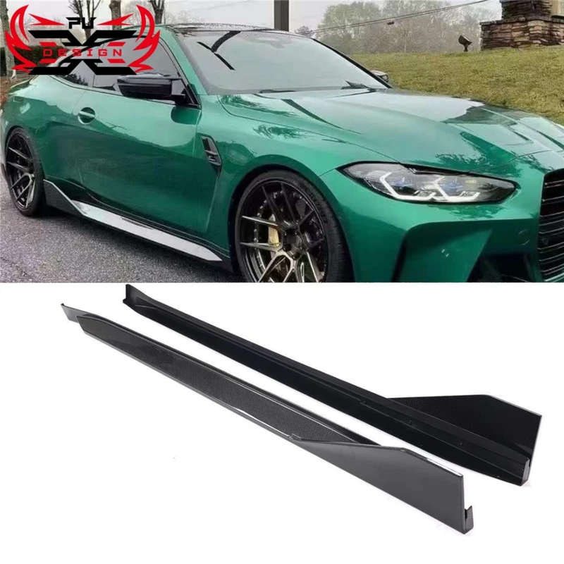 Carbon Fiber Side Skirt Mp Style For BMW 3 4 Series G80 M3 G82 M4 Side Splitter Extension Car Bumper Side Underboard