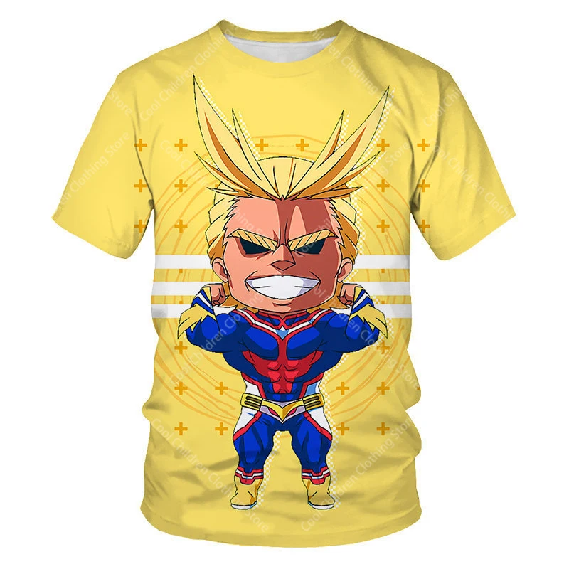 My Hero Academia Summer Boys Girls  Short Sleeve Clothing for Tee Cute casual fashion Parent Child Clothing Short Sleeve T-shirt