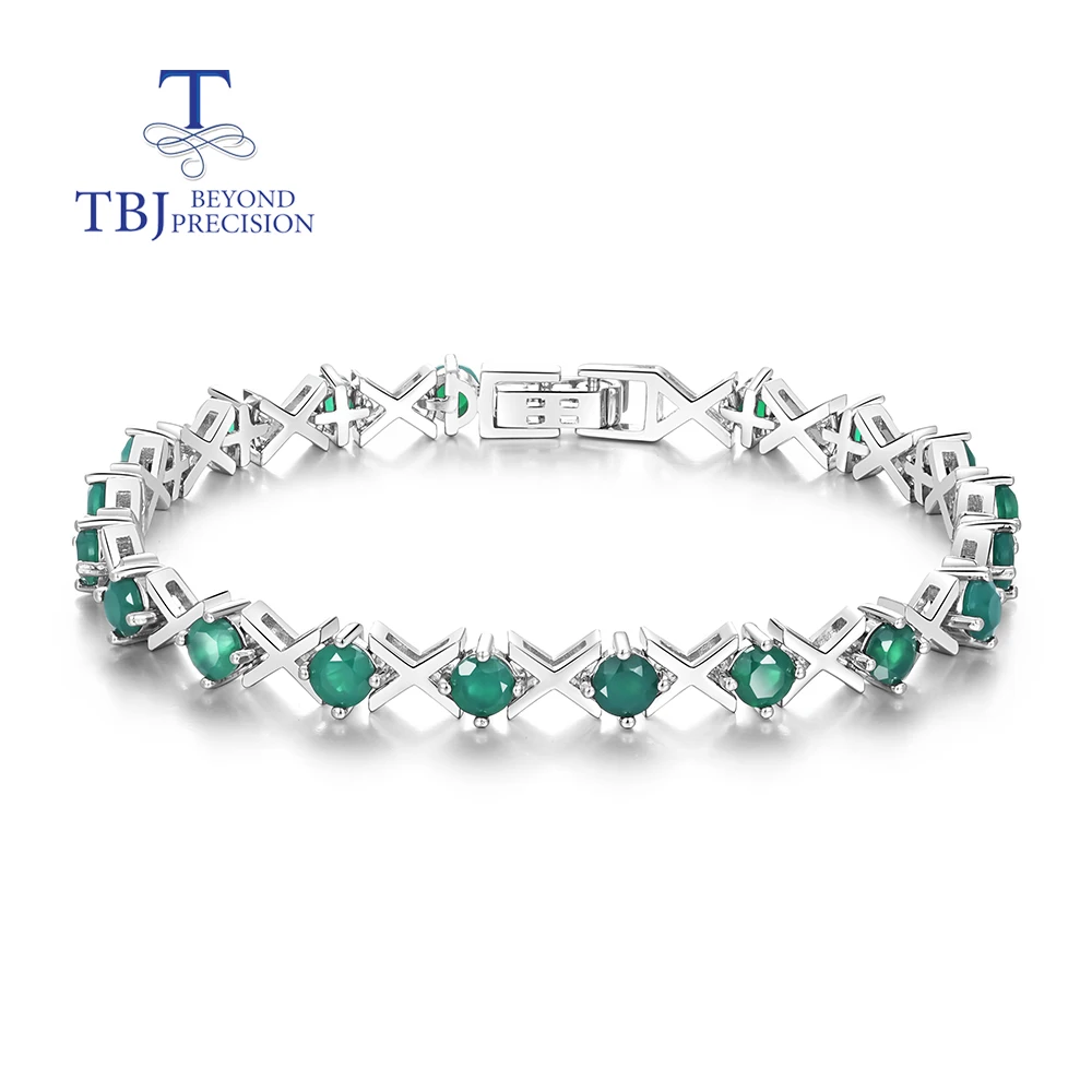 2026, Gorgeous and delicate green natural agate bracelet trend elegant women anniversary banquet wear jewelry S925 silver