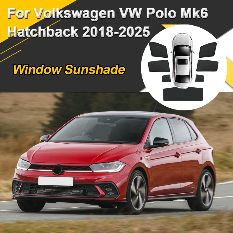 

Солнцезащитные шторки для Volkswagen VW Polo Mk6 2018-2025 (хэтчбек), магнитные, теплоизоляционные, сетчатые, на окна, аксессуары