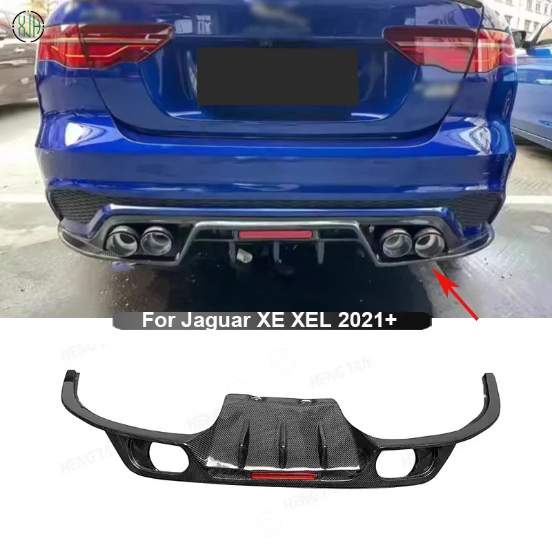 Carbon Fiber For Jaguar XE XEL 2021+ Car Rear Bumper Lip Diffuser Spoiler Parts Upgrade Body kit Car Accessories