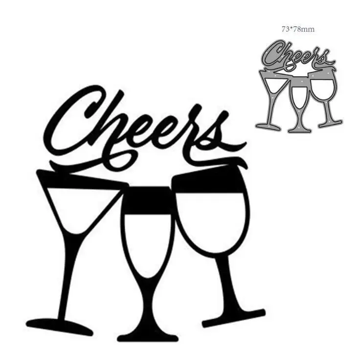 

1pcs Cheers Metal Cutting Dies Die Cut Mold Decoration Scrapbooking Card Craft Knife Mould Blade Punch Stencils
