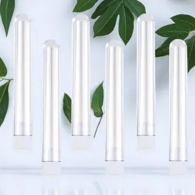 25Pcs Plastic Sample Test Tubes Transparent 5Ml Capacity 12x75mm Gift Tubes Caps Storage for Handmade Collections