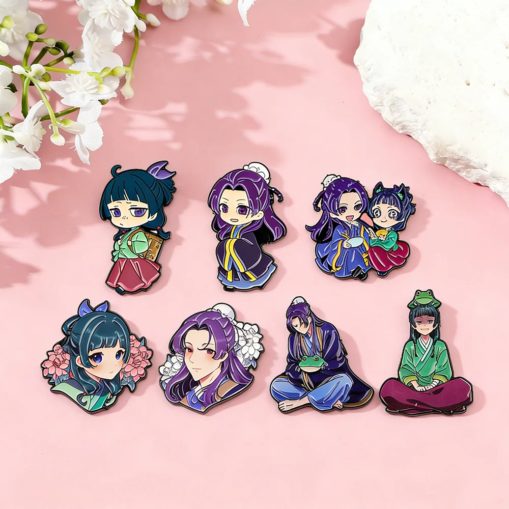 Niedliche Anime Maomao Mädchen Emaille-Pins Cartoon Apothecary Diaries Charakter Jinshi Anstecknadel Brosche Abzeichen Schmuck Geschenk für Fans