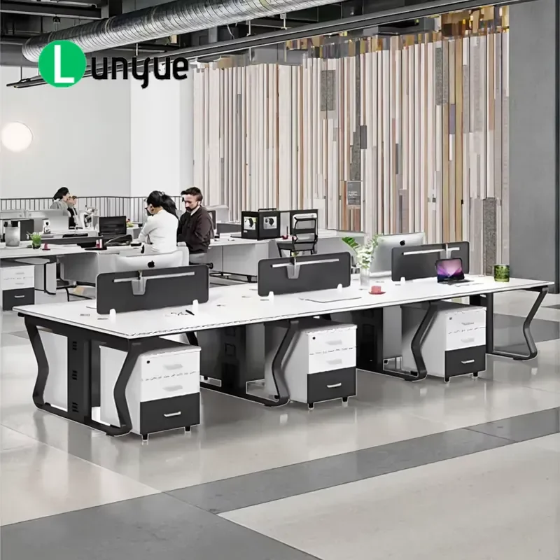Modern Luxury Office Cubicle Workstation Computer Desk Employee Partition Executive Staff Table Furniture Set for Wholesale