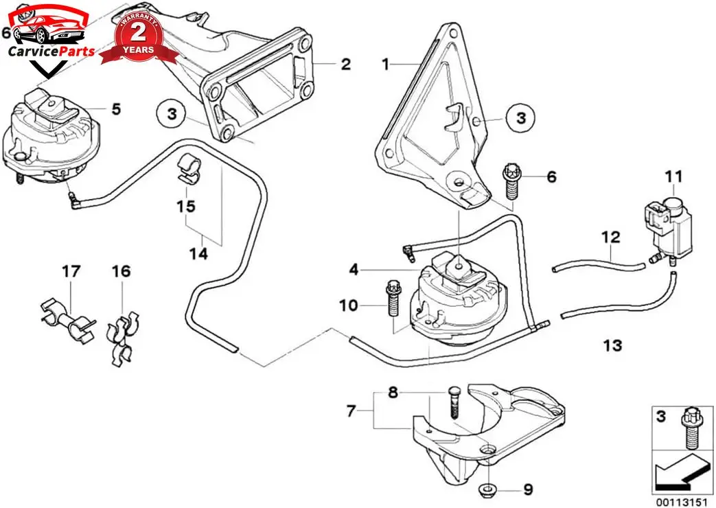 Auto Left Right Engine Support Mounts 22116771918 For BMW 7 E65 For BMW 7 E66