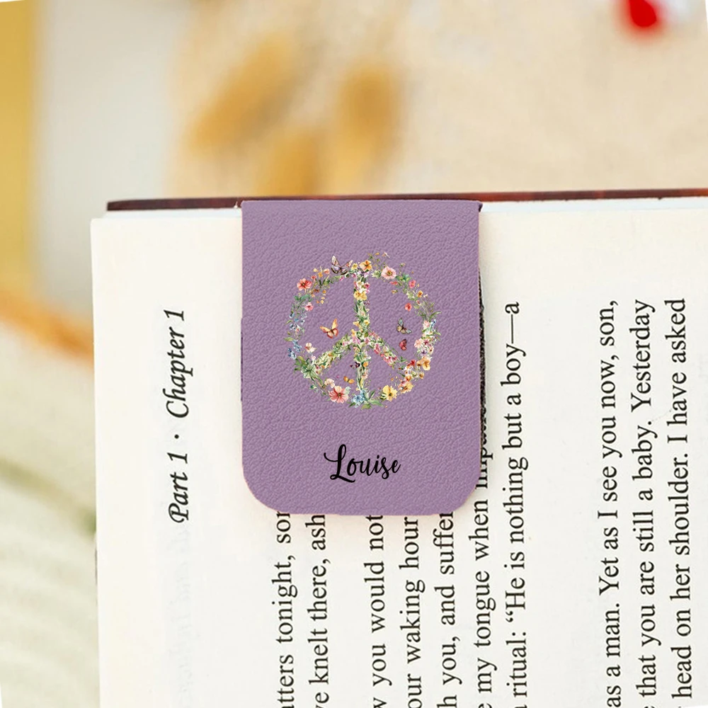 1PC Colorful Butterfly wreath Custom Text Print Softpink Magnetic Book Clamp For Girl Gifts