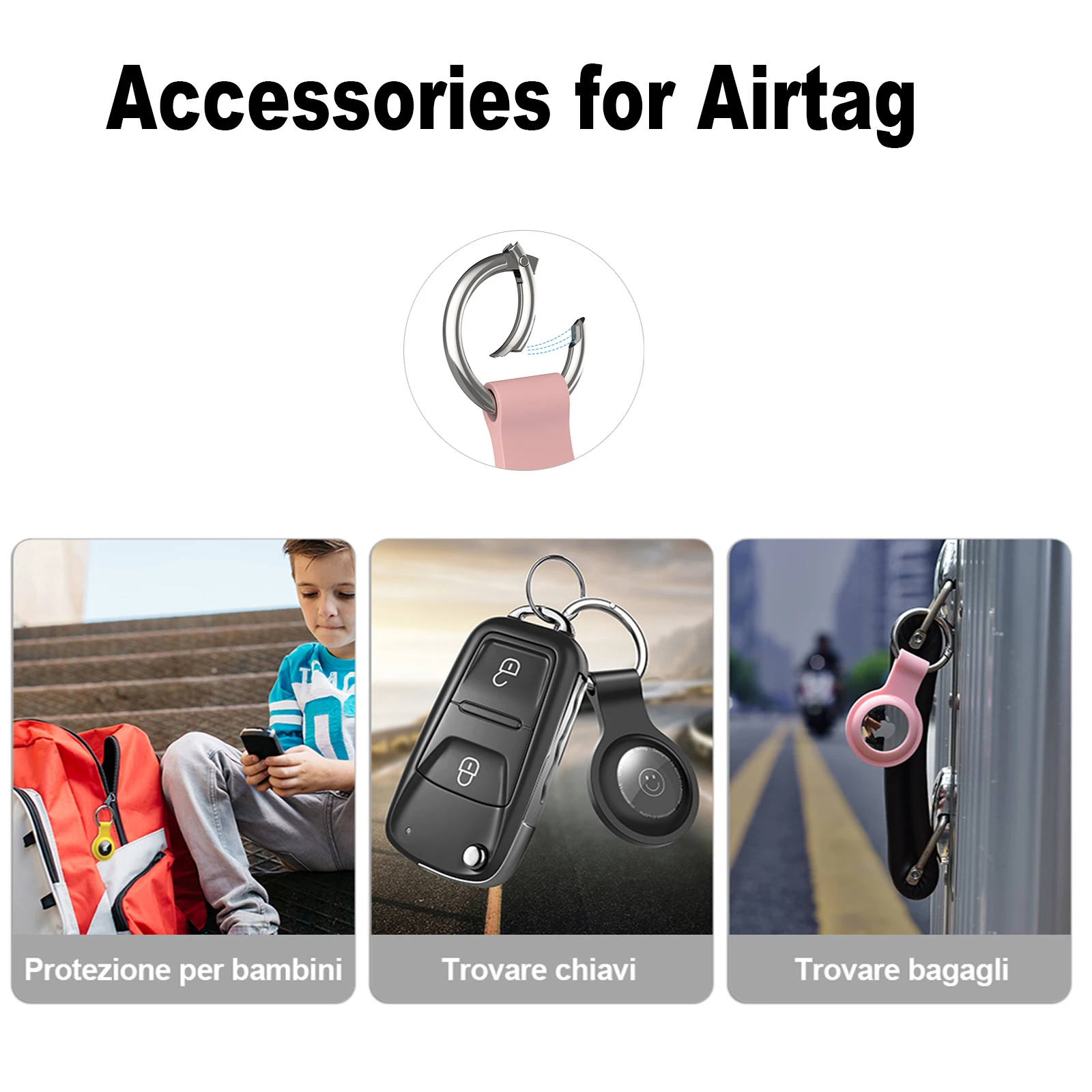 Cover for Apple Airtags Case Keychain Anti-scratch Anti-Loss Pet Dog Cat Collar Necklace Accessories Protective AirTag Pendant