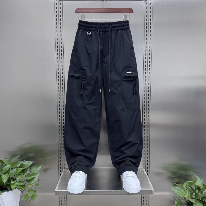 

Летние мужские повседневные брюки-карго Harlan: легкие, быстросохнущие, спортивные, с молниями и шнурком, модные, молодежные