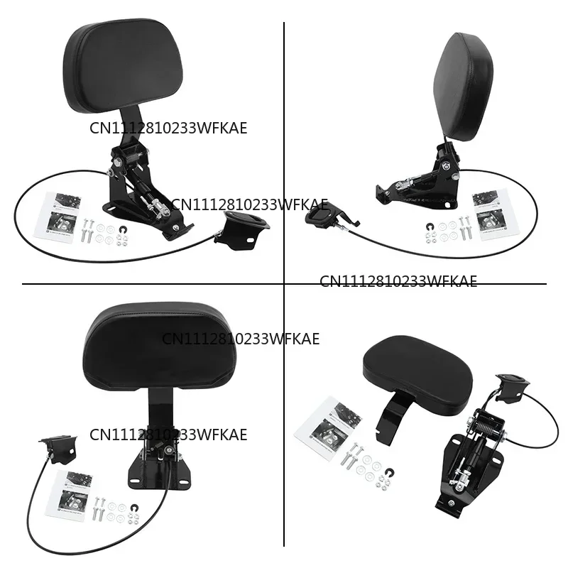 Motorcycle Adjustable Backrest Front Driver Rider Backrest Pad For Harley Touring CVO Street Glide Road King Classic 2009-2023