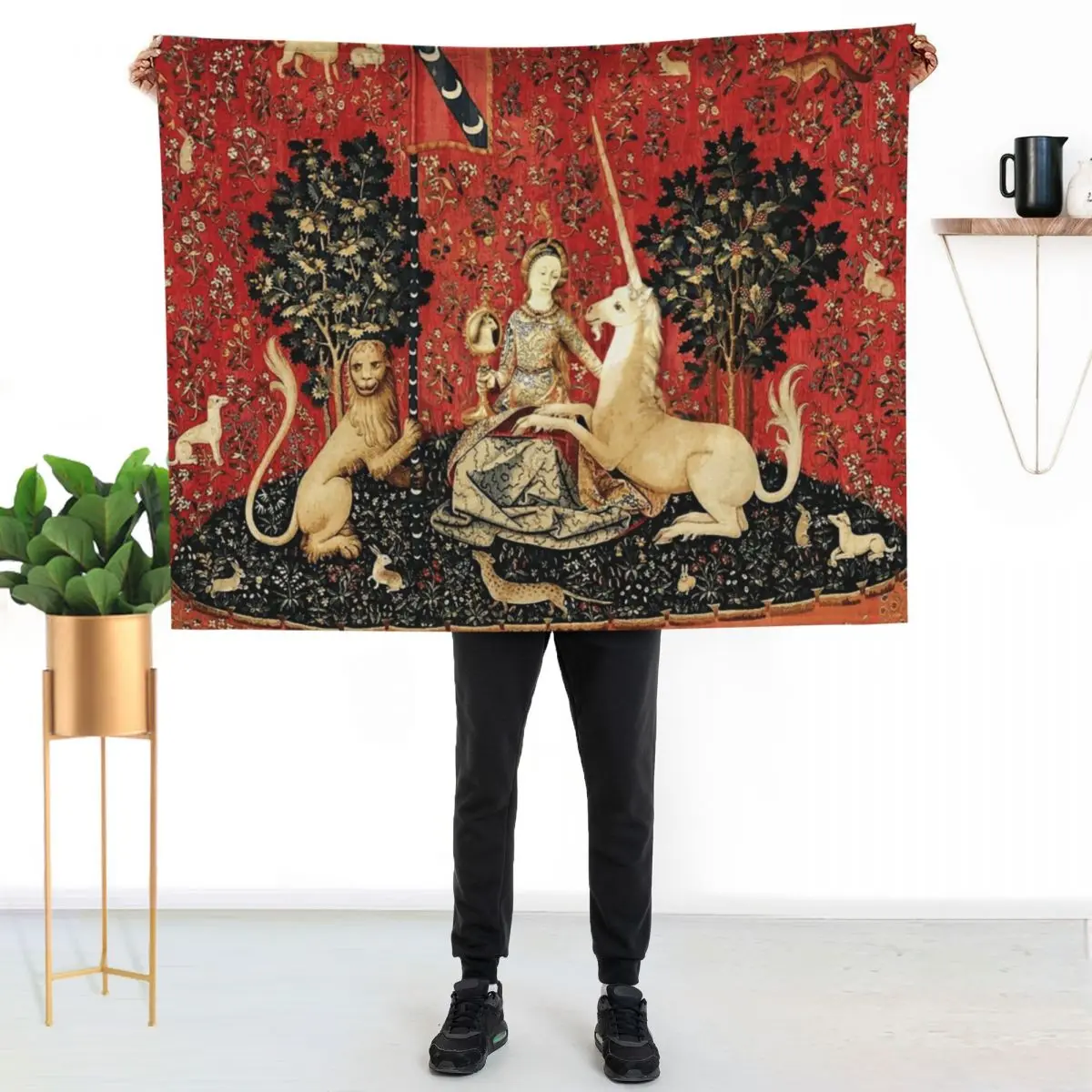 The Lady and the Unicorn: ?? Mon Seul D??sir - Sight Throw Blanket Soft Comfort Blanket for Reading Watching TV