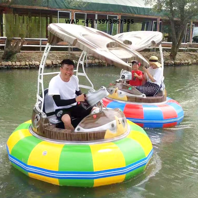 Ride on Electric Bumper Car for Kids Toddlers Amusement Park Round UFO Electric Battery Inflatable Water Bumper Boat for Sale