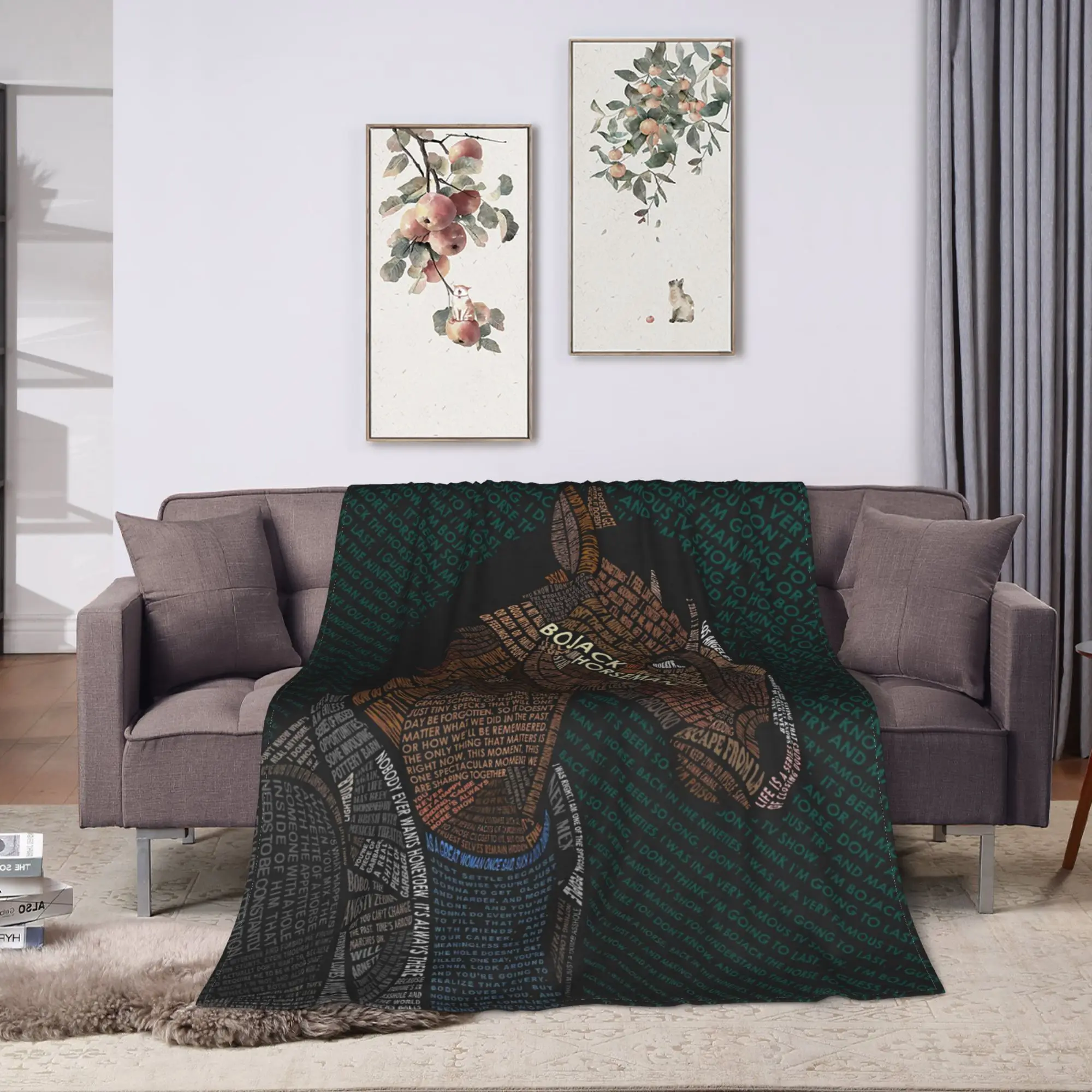 Charming BoJack Horseman Suit Portrait Flannel Blankets  Soft Durable Throw Blanket for Home Decor Travel Bedspread Sofa Bed