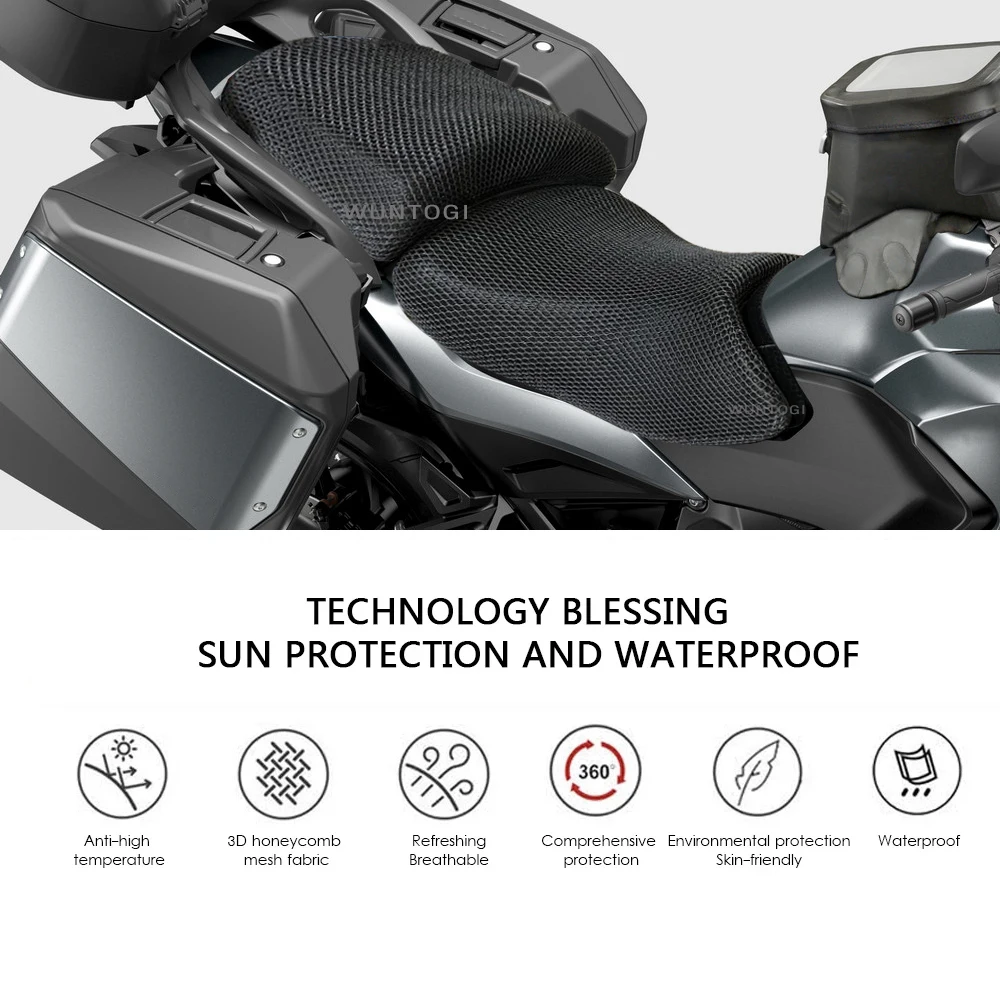 Motocicleta Tecido Seat Cover para Honda, 3D Honeycomb Proteção Pad, Saddle Proteção Almofada, NT1100, 2022, 2022