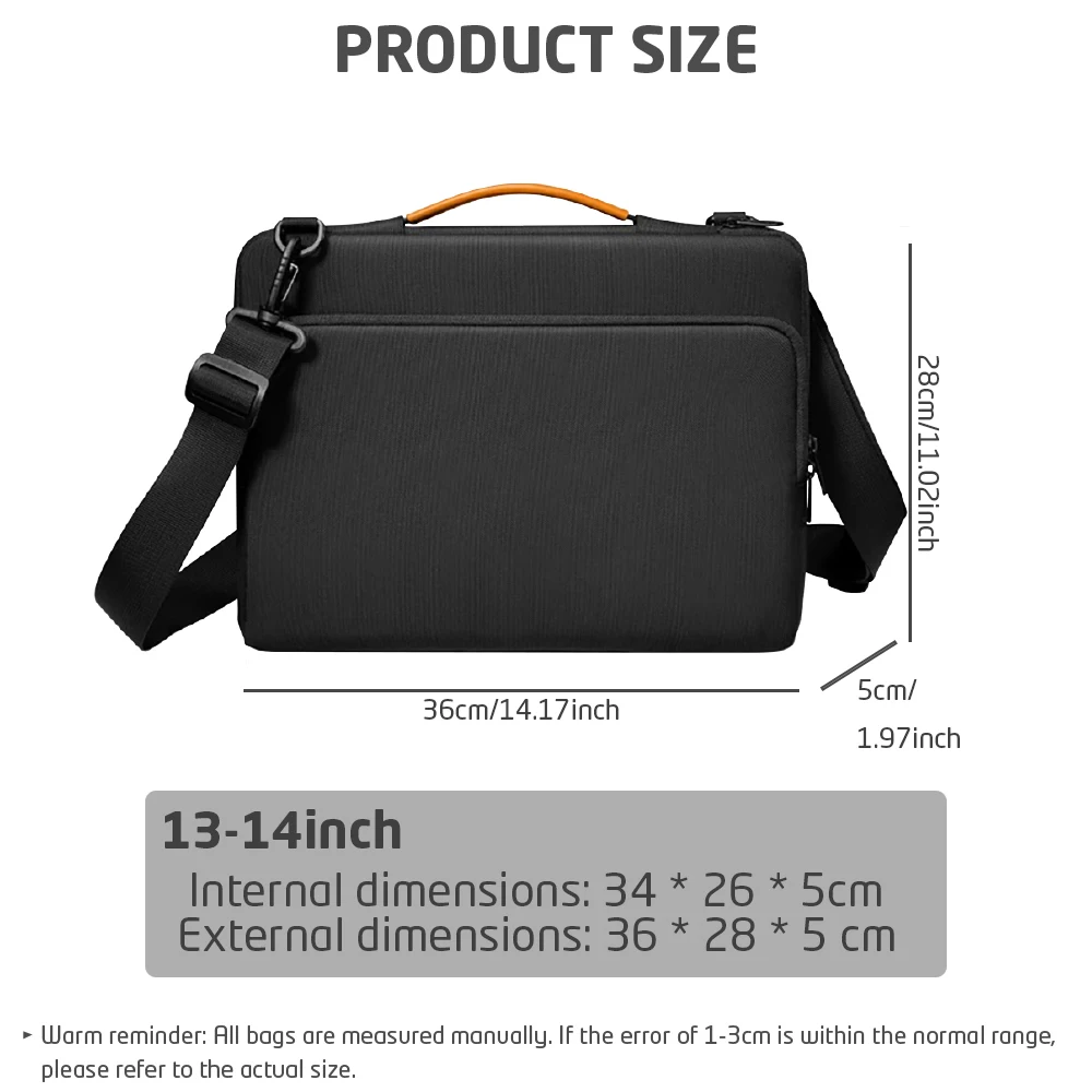 Casual Business Laptop Bag 13-14Inch for MacBook Dell HP, Lightweight Shoulder Bag with Handle, Scratch-Resistant Notebook Case