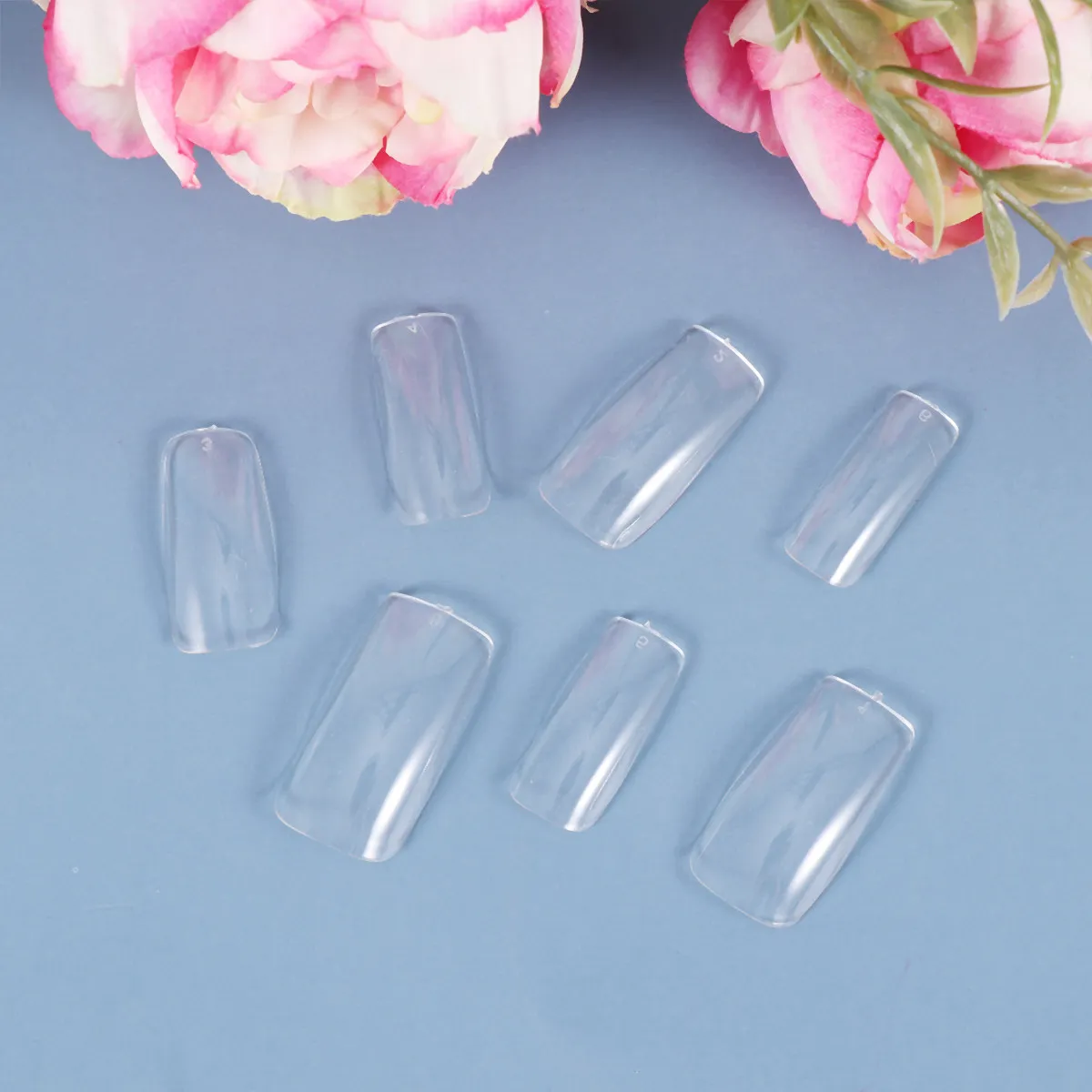 350 pcs Transparent Fake Nails Full Coverage Nail Stickers – Vibrant Colors, Skin-Friendly, Perfect for Parties