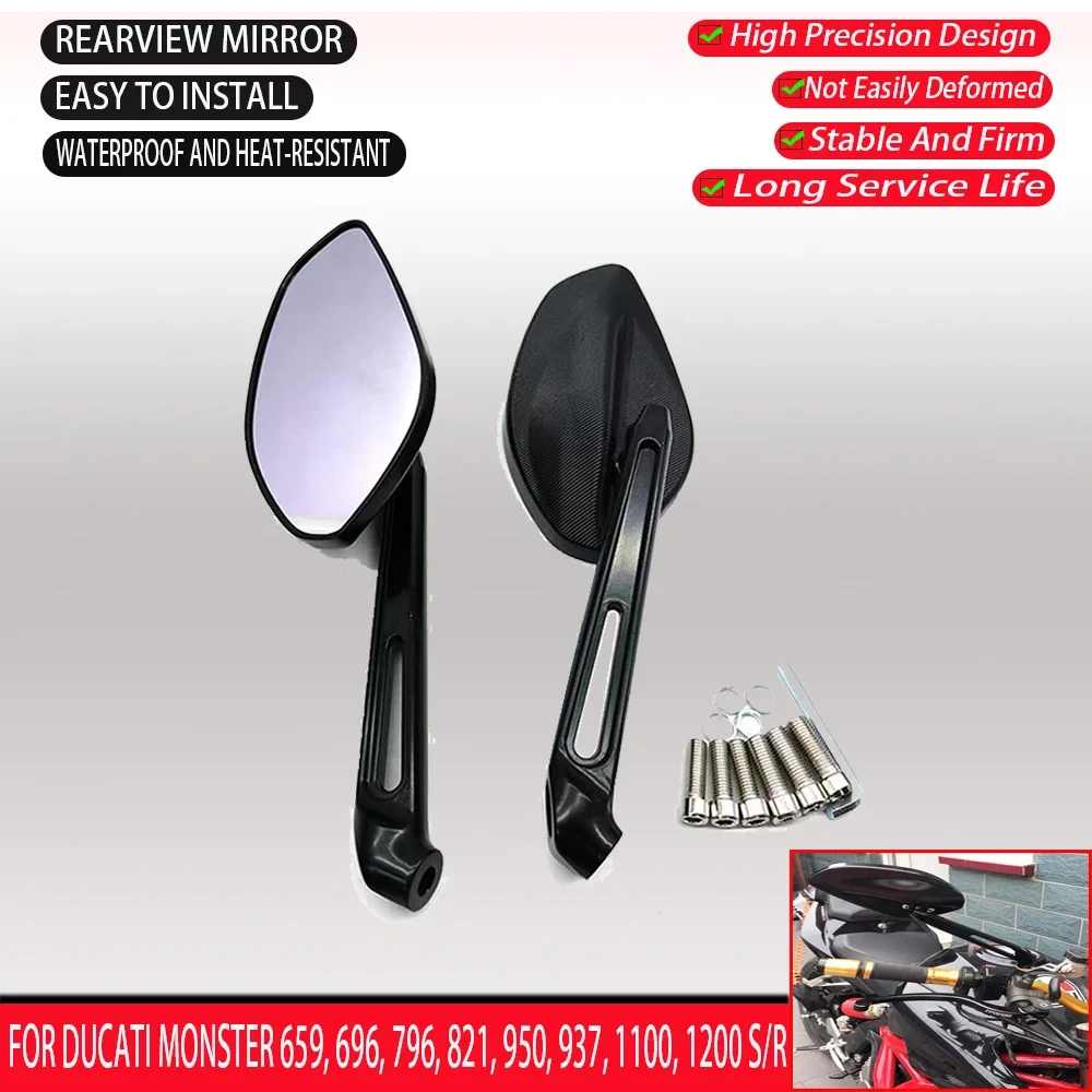 Motorcycle Rearview Mirror Suitable For Ducati Monsters 659 695 696 796 821 950 937 1100 1200 S/R Universal Accessories