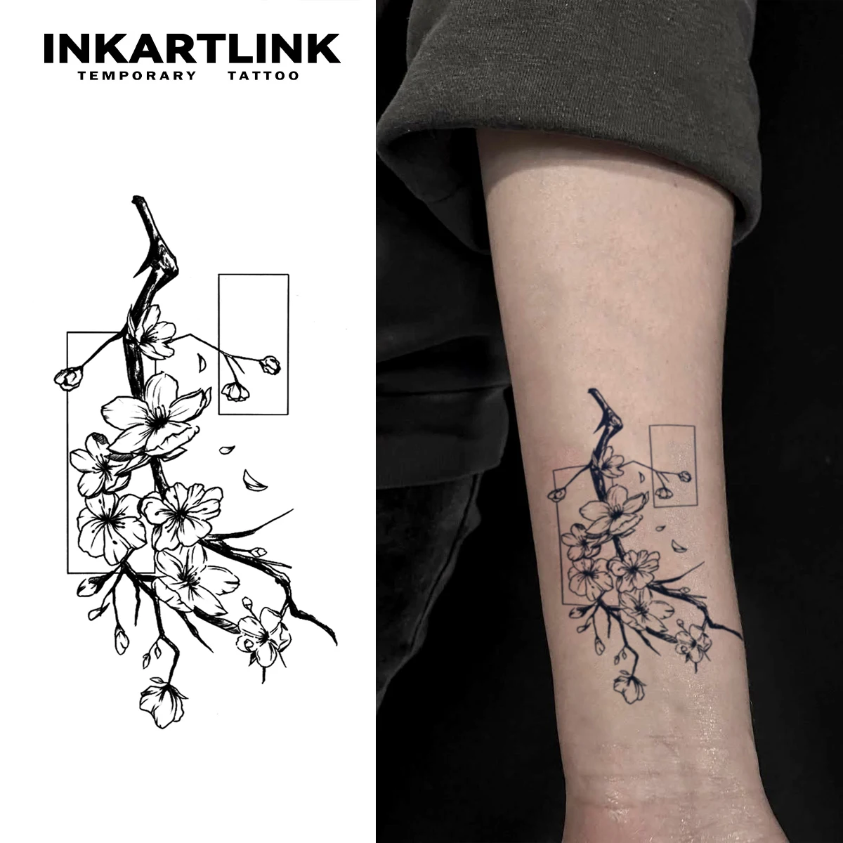 

Flower Temporary Tattoo,Lasts To 15 Days New Technology Magic Waterproof Semi Permanent Sticker.