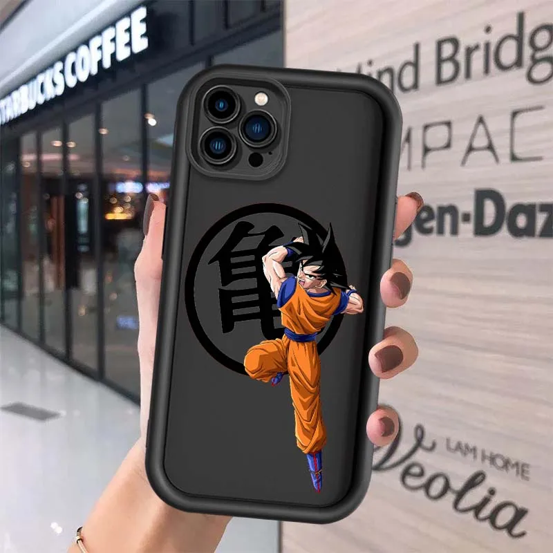 Casing Handphone Kartun Lucu D-Dragon Balls Goku Untuk Apple iPhone 17 16 15 14 13 12 11 Plus Pro Max Eye Ladder