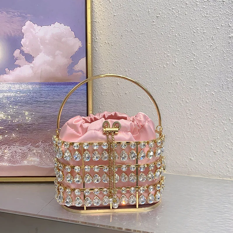 

Кошелек-клатч со стразами, женский бутик, тканые блестящие кристаллы ручной работы, полые металлические сумки в клетку, сумки для свадебной вечеринки