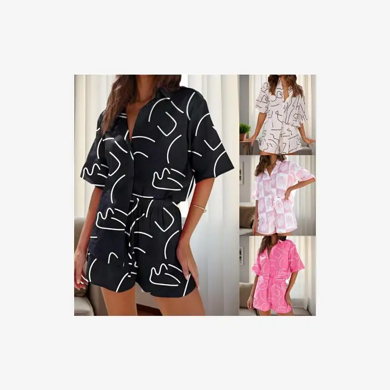

Summer 2024 Women's Casual Print ort Sve irt orts Two-Piece Set Faionable Comfortable Breathable Clothing Set
