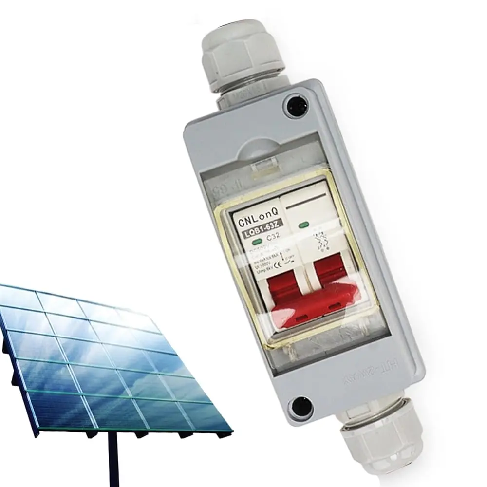 

DC Circuit Breaker Box, MCB 2P DC 500V 32Amp Disconnect Switch, DC Combiner Box, Circuit Isolator for Solar PV System Boat Tr