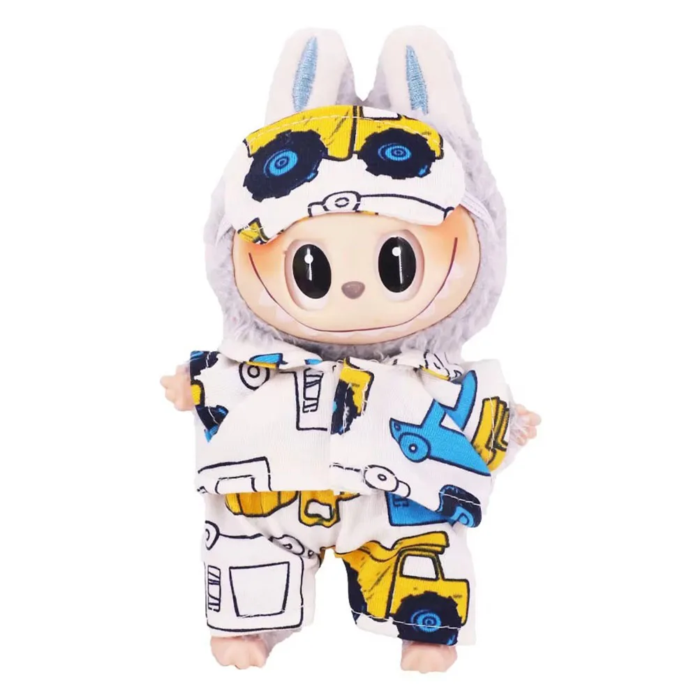 [No Doll]17cm Mini Doll's Accessories Set For Labubu Doll Pop 3Pcs/Set Pajamas Sleeping Dollhouse Gift Clothing Accessories