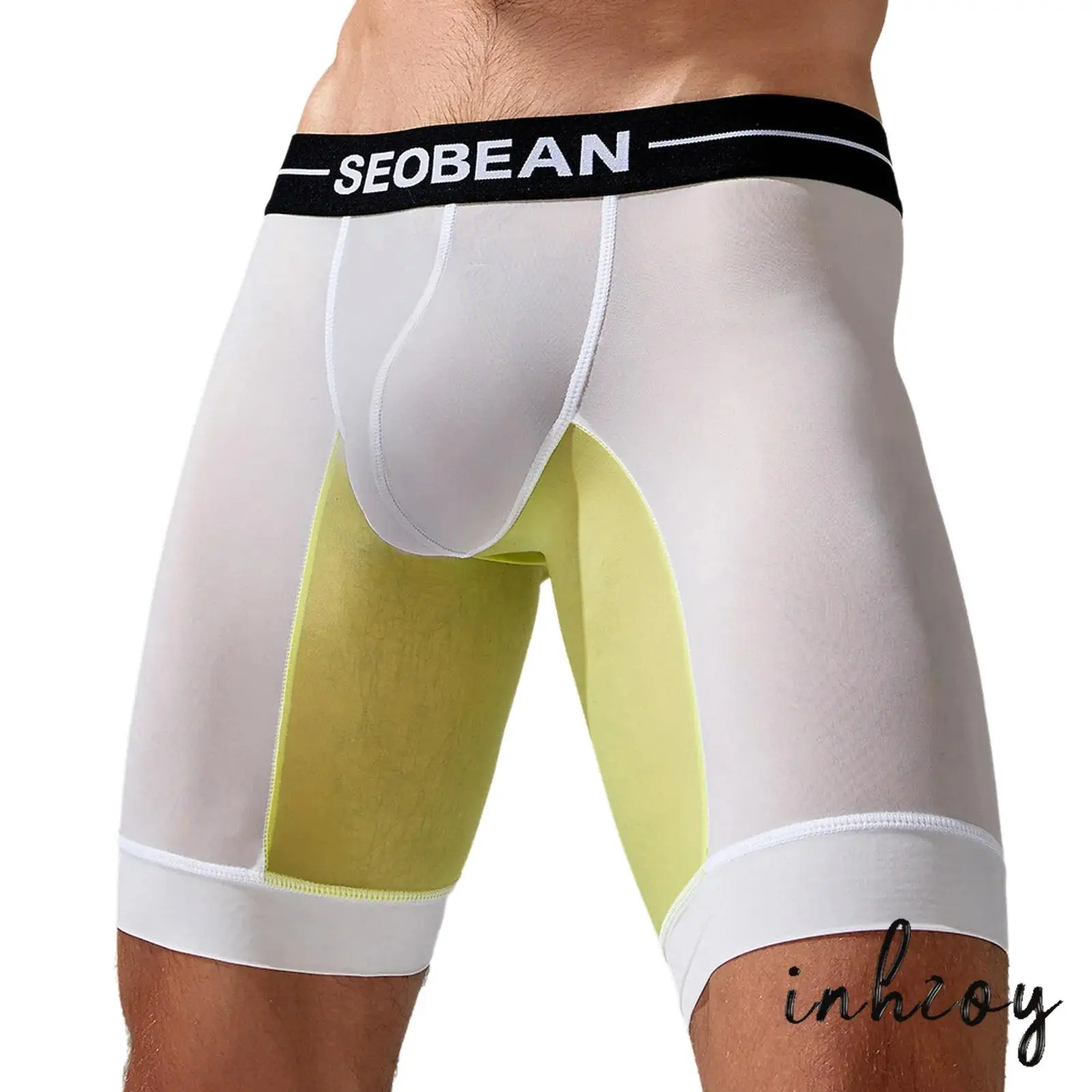 

Men Workout Boxer Shorts Quick Dry Color Block Anti Chafing Letter Print Stretch Elastic Waist Athletic Underwear Gym Essential