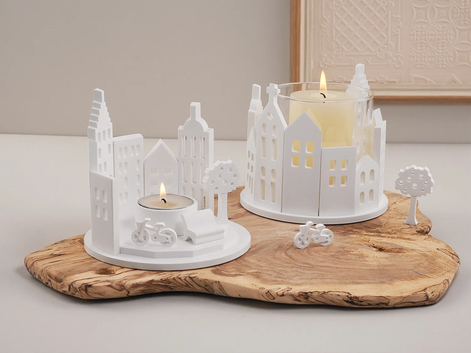 Hollow House Design Tealight Candle Holder Silicone Mold DIY Castle Ornaments Gypsum Pouring Resin Mold Home Decor Holiday Gifts