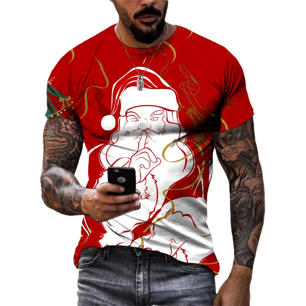 

Gran oferta de ropa para hombre con estampado 3d de Navidad para hombre,ropa informal estilo Hip Hop,camiseta
