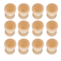 12pcs Wooden Egg Cups Children Diy Holder Graffiti Cup Stand Breakfast Kitchen Dinnerware Set Wood Egg Cup DIY Stand Egg Tray