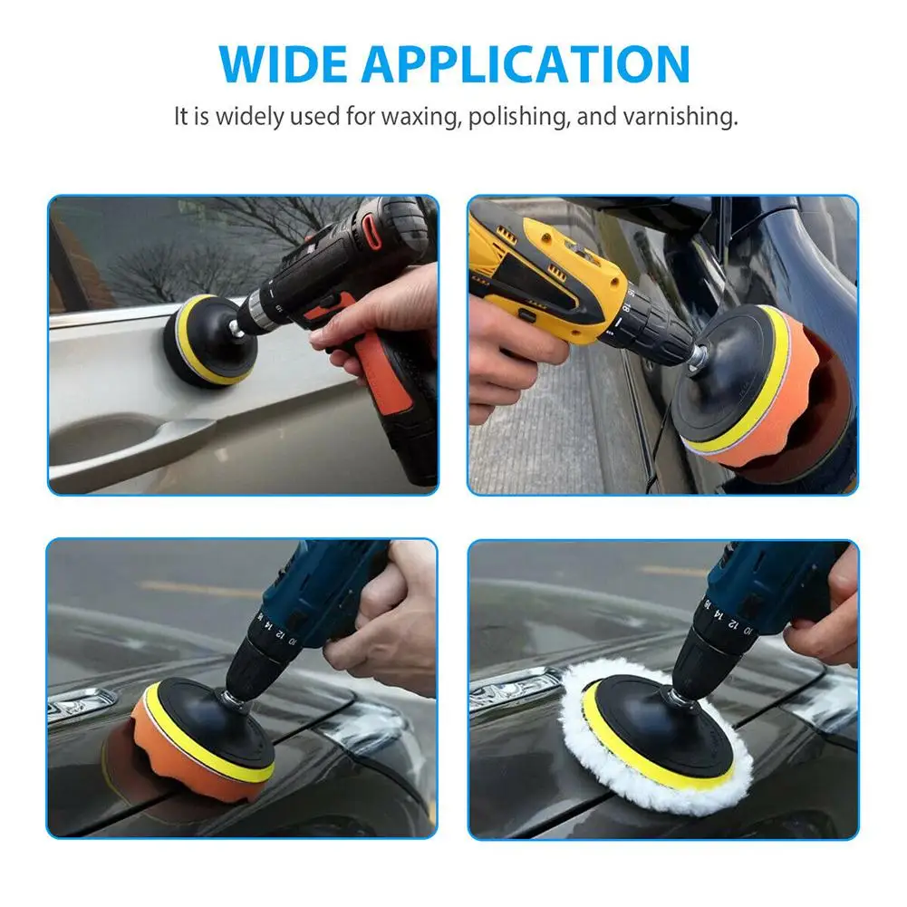 1 Set 3-inch Waxing Polishing Sponge Pad Kit Bendable Reusable Car Polishing Sponges for M10 Polisher Bits Maintenance Accessory