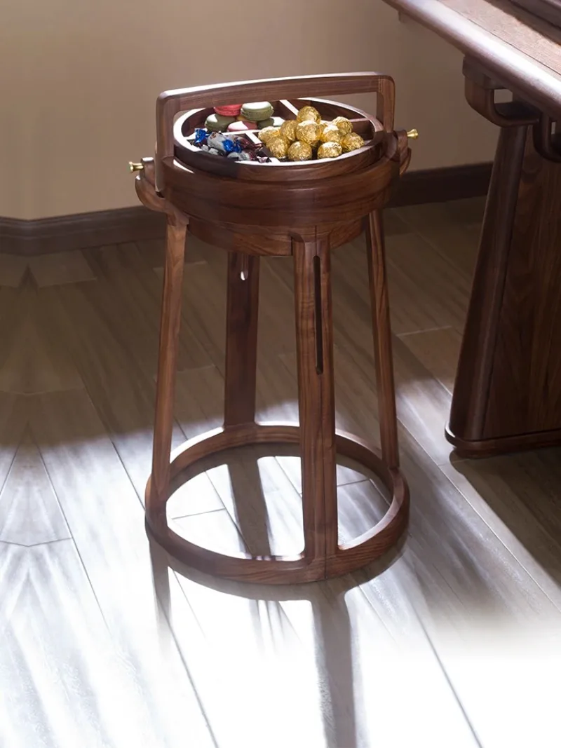 Thousands of miles of rivers and mountains, North American black walnut, solid wood, dried fruit stand, new Chinese style