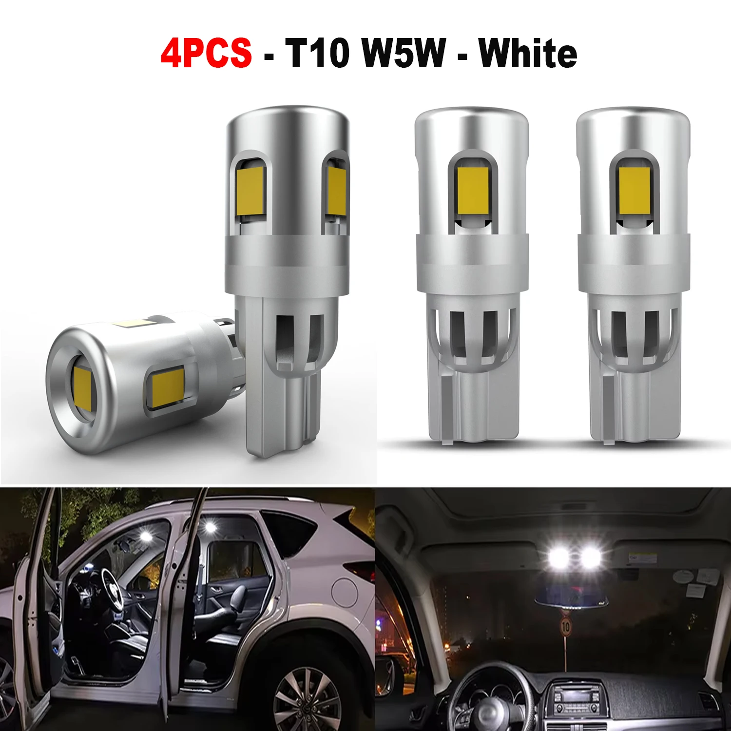 4x Anti-Flicker W5W T10 175 LED Bulbs Canbus LED Interior Light White For Renault Duster Megane 2 3 Logan Fluence Captur Sandero