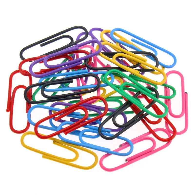 50-200Pcs/Lot Rainbow Colored Paper Clip Metal Clips Memo Clip Bookmarks Stationery Office Storage Accessories School Supplies