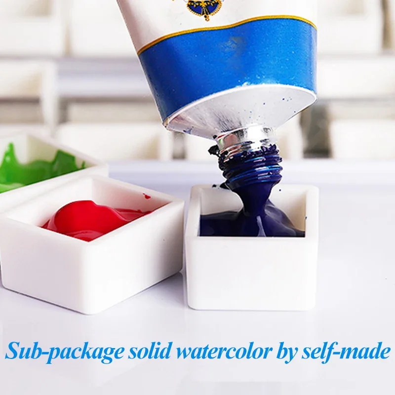 Empty Watercolor Paint Box Full / Half Pan/Grid/Block/Case/Box Grids Empty Watercolor Subpackage Box Pigment Paint For Artists
