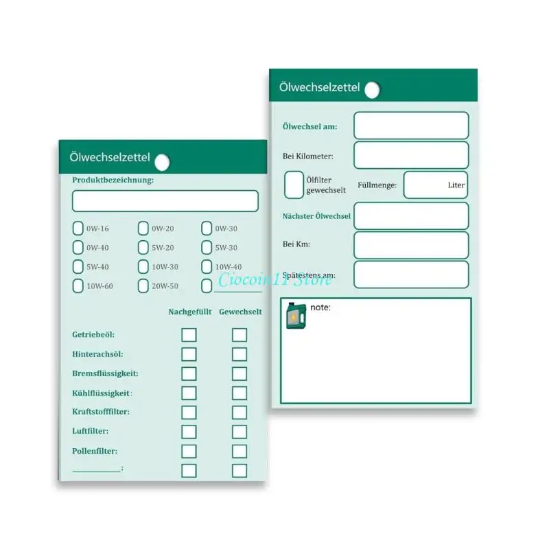 

Y1UB 50pcs/100pcs Oil Change Note Reminder Label Oil Change Notes Easy Hanging Automotive Maintenance Pendants 6x10cm