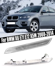 Front Bumper Side Marker Reflector Lights Clear White For BMW X6 E71 E72 X5M 2008-2014 63147187087 63147187088 Car Accessories
