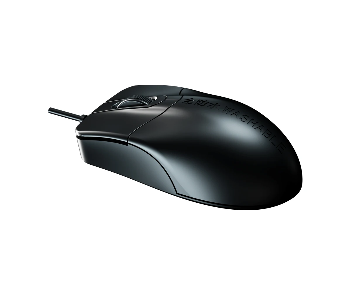 5 Keys Plastic Waterproof Hygienic Optical Mouse with Extensible Cable