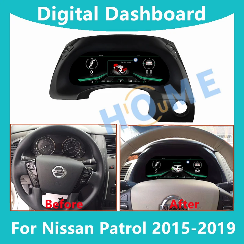 

Digital Dashboard Panel Virtual Instrument Cluster CockPit LCD Screen Speedometer For Nissan Patrol 2015-2019