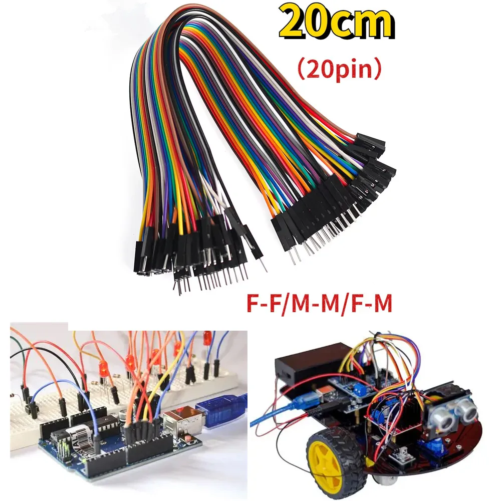 20Pin Jumper Wire Dupont Line 20cm for Arduino DIY Electronics Kit with Male to Male & Female Dupont Cable for Development