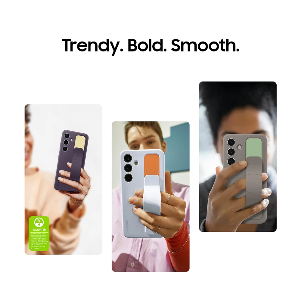 Standing Grip Case For Samsung Galaxy S24 S24+ S24 Plus Original Protective Cover Silicone Grip Case Shockproof Cases（EF-GS921