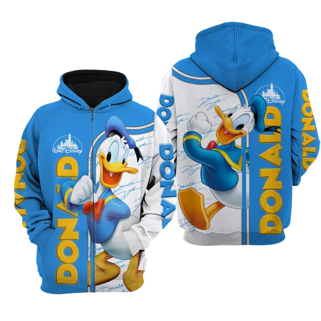 

Donald Duck 3D Zipper Hoodie Fashion Casual Disney 3D Hoodie Autumn And Winter Thickened Disney Hoodie Donald Disney 3D Hoodie
