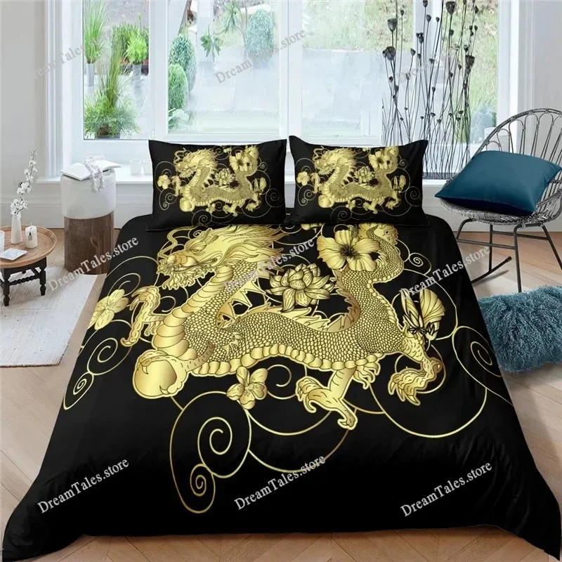 

Dragon Duvet Cover King Queen Japanese Exotic Bedding Set Ancient Mythical Animal Comforter Cover Polyester Quilt Cover741