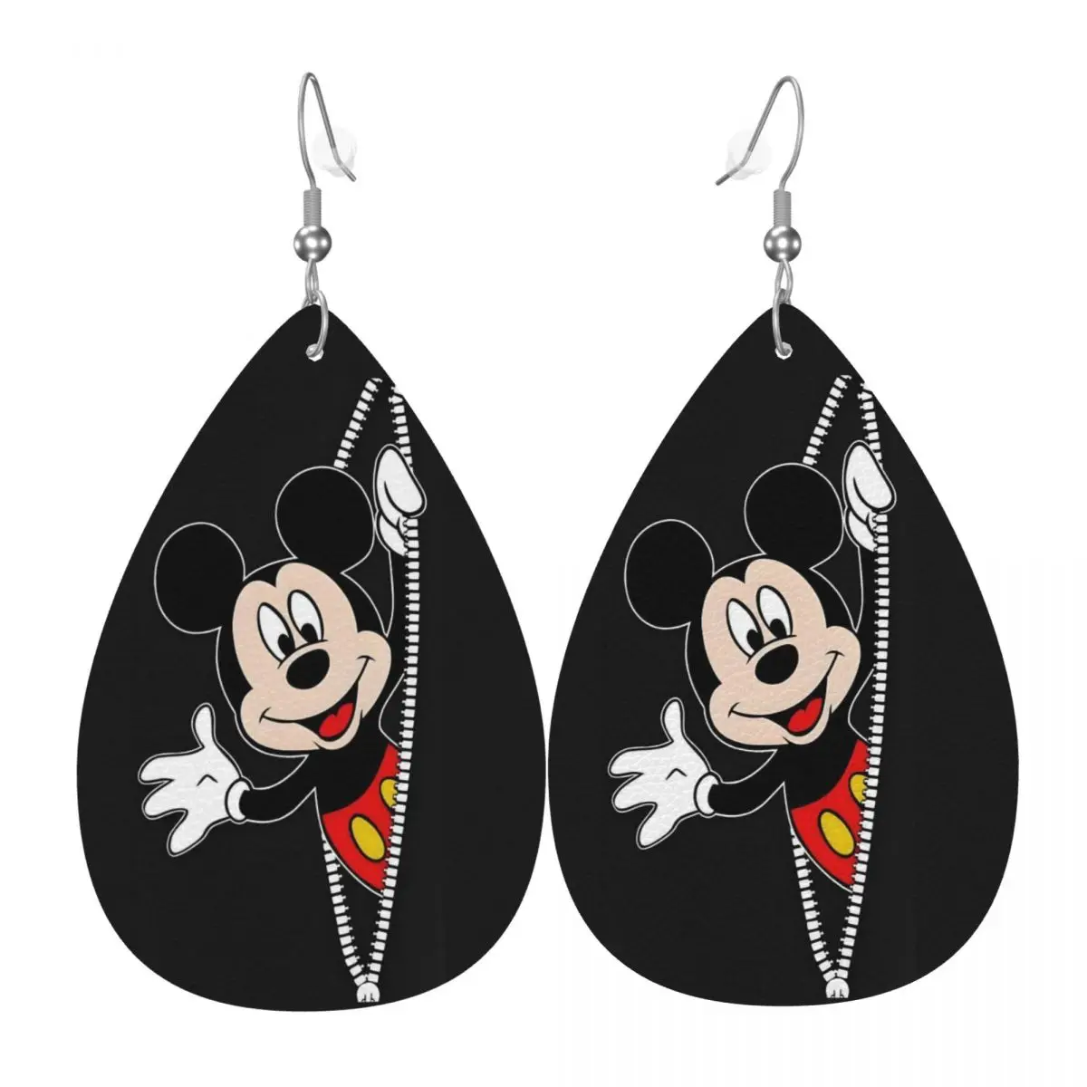 

Custom Mickey Mouse Collage Dangle Drop Earrings Leather Earrings for Women Fashion Anime Cartoon For Party