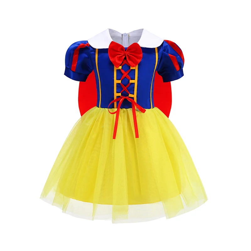 Snow White Princess Dress for Girl Costume With Red Cloak Halloween Party Birthday Costume Kid Clothes Girls Disguise Frock Ball