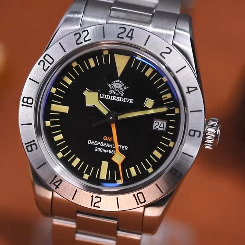 

ADDIESDIVE AD2036 39mm Men's Watch GMT Quartz Watch Bubble Mirror Glass Luminous 200M Waterproof Diving Watch Relogio Masculino